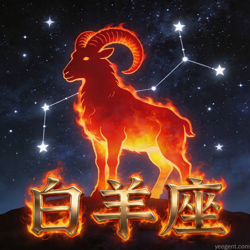 白羊星象解析示意图:热情奔放的赤红调星象的视觉效果展现