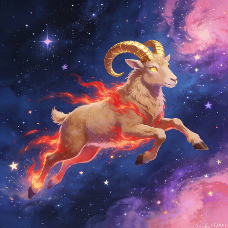 白羊星象解析示意图:热情奔放的赤红调星象的视觉效果展现