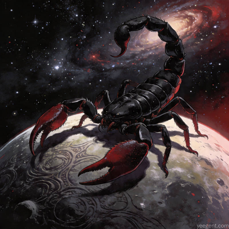天蝎星象解析示意图:神秘暗紫色调的星象的视觉效果展现