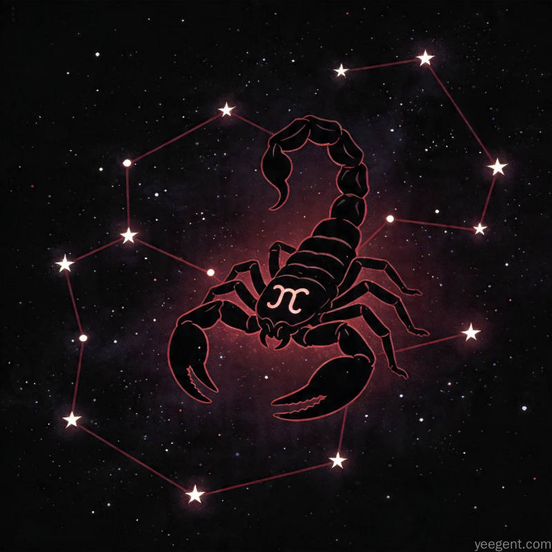 天蝎星象解析示意图:神秘暗紫色调的星象的视觉效果展现