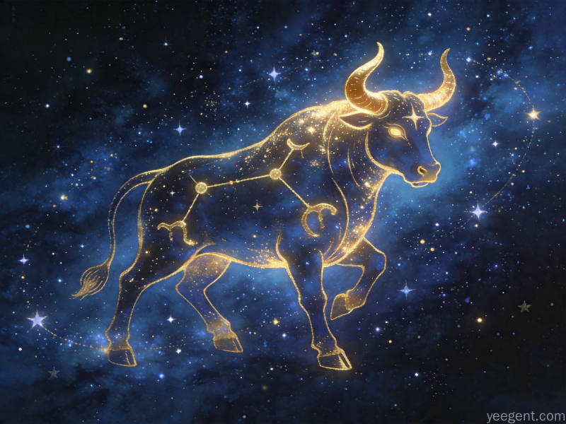 金牛传统文化研究配图：自然田园风的星象画面的创意设计表达