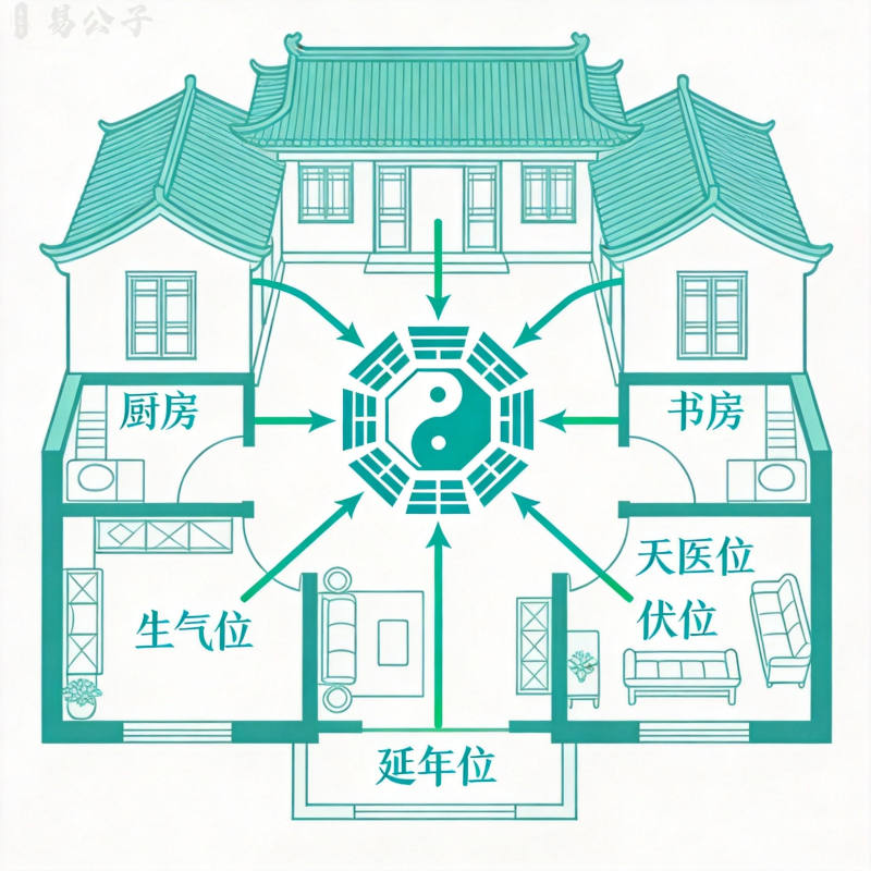 阴阳平衡原理在现代家居布局中的应用,包含五行颜色与材质对应关系