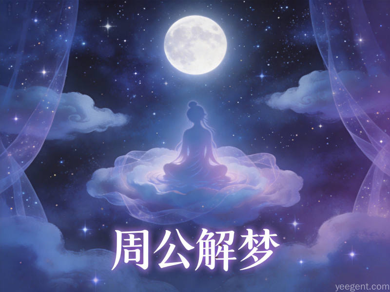 梦见飞翔或房屋倒塌等吉凶梦境解析示意图,融入星空和古典元素