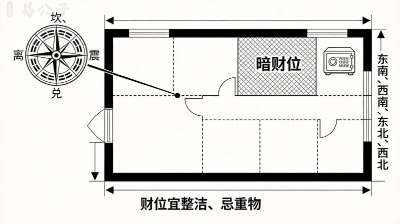 图解家居财位布局内容示意，请阅读了解详情