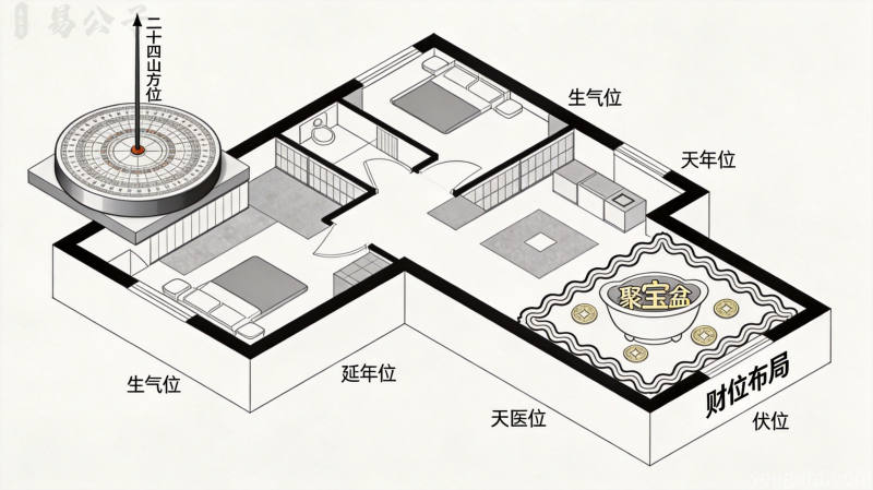 图解家居财位布局内容示意,请阅读了解详情