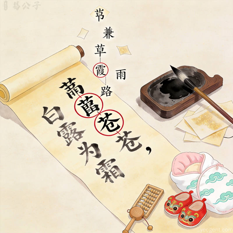 诗词起名指南,卷轴与拆分汉字展示诗词起名的创意