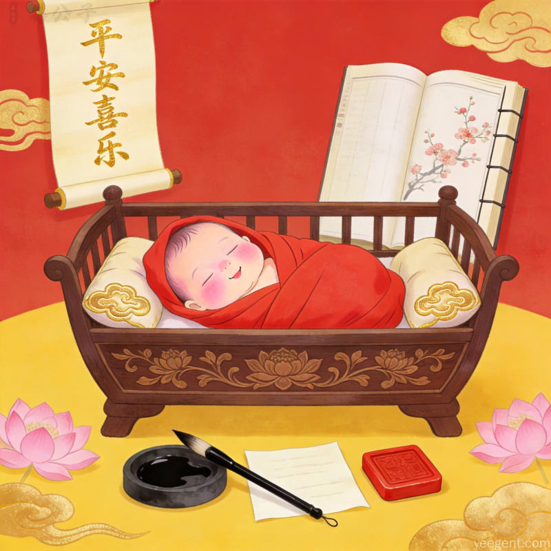 温馨的宝宝取名场景,传统与现代结合的新生儿起名