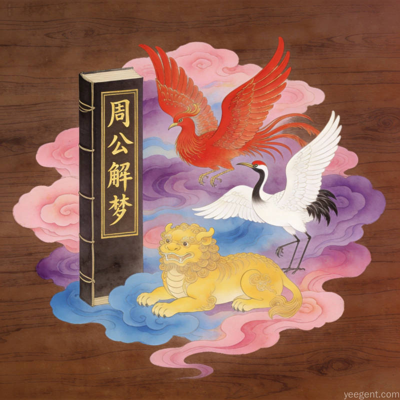 周公解梦中吉祥梦境图解，展示梦见龙凤、花开等吉祥意象的传统解读
