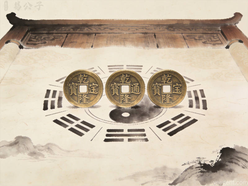 六爻本卦与变卦生成图解,展示阴阳爻组合与八卦结构,体现命理学研究的学术性
