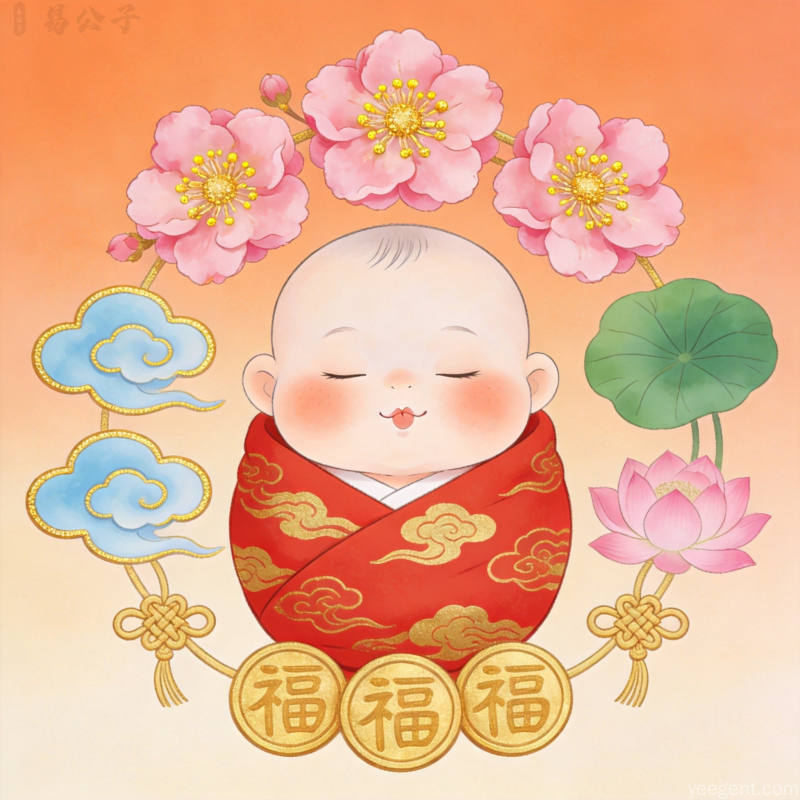 2026马宝宝起名推荐:温馨可爱的宝宝与吉祥元素环绕