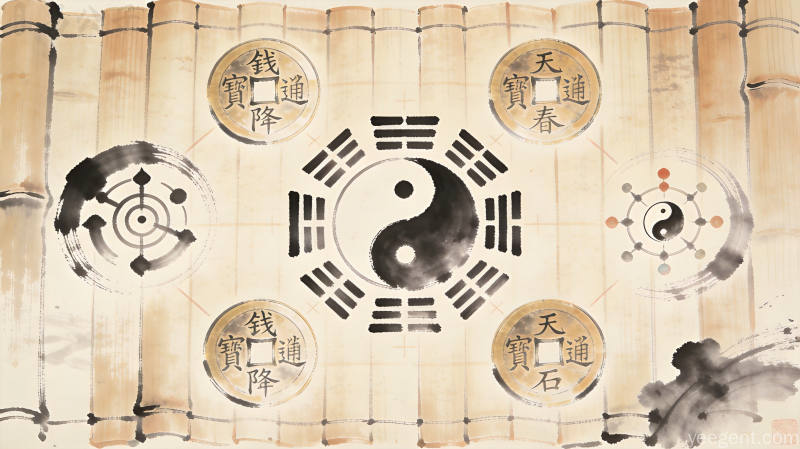 传统占筮文化中六爻体系的核心理论框架配图