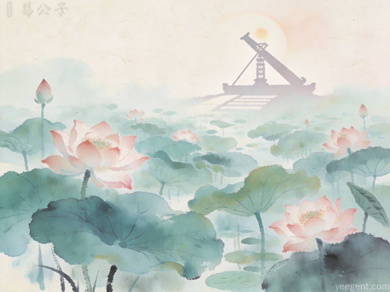 传统面食文化插画,夏至面条与麦收场景,古朴典雅风格