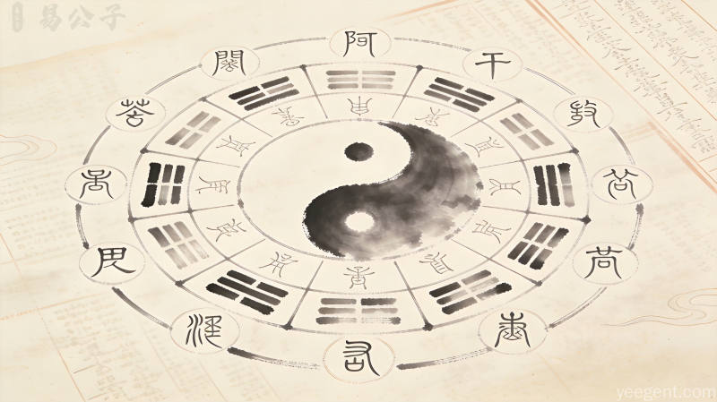 古朴典雅的四柱命盘图案