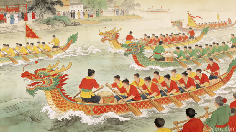 传统龙舟制造工艺流程图,体现工匠精神和民俗传承