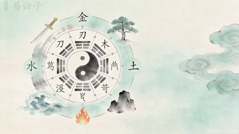 古代命盘天干地支六十甲子运行周期图:大运流年作用关系中刑冲合害与岁运并临的法则示意