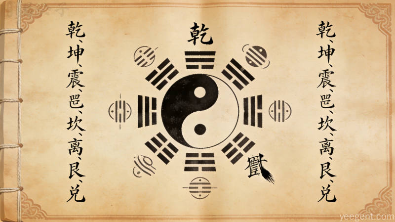 易经六十四卦符号与传统梅花易数数字起卦法示意图:数由心起灵活多变的占筮之道展现