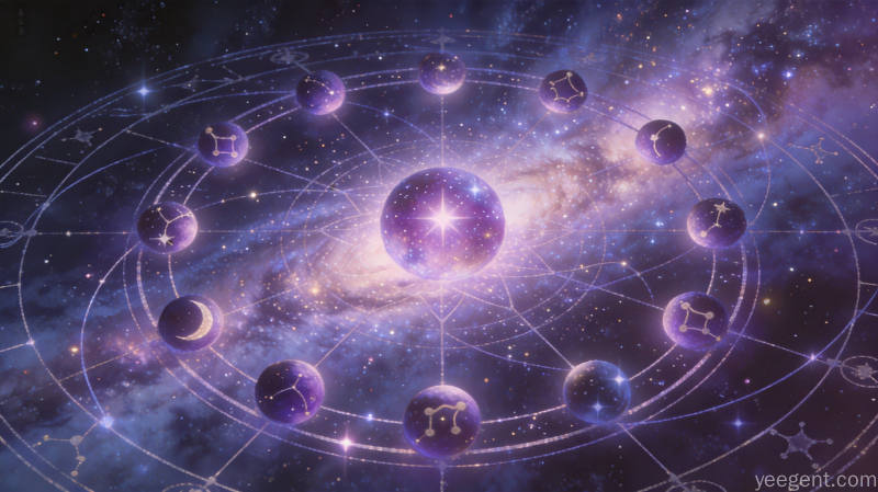 古籍风格星曜图解展现紫微星系天府星系