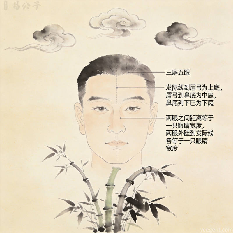五官形态与性格特征的对应关系图解,宣纸纹理背景