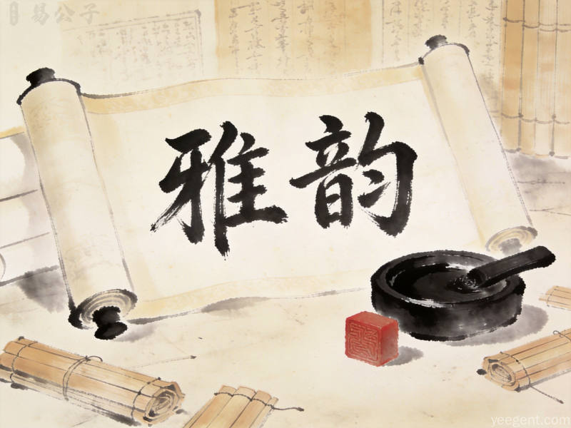 五行元素竹简排列展示金木水火土相生相克关系