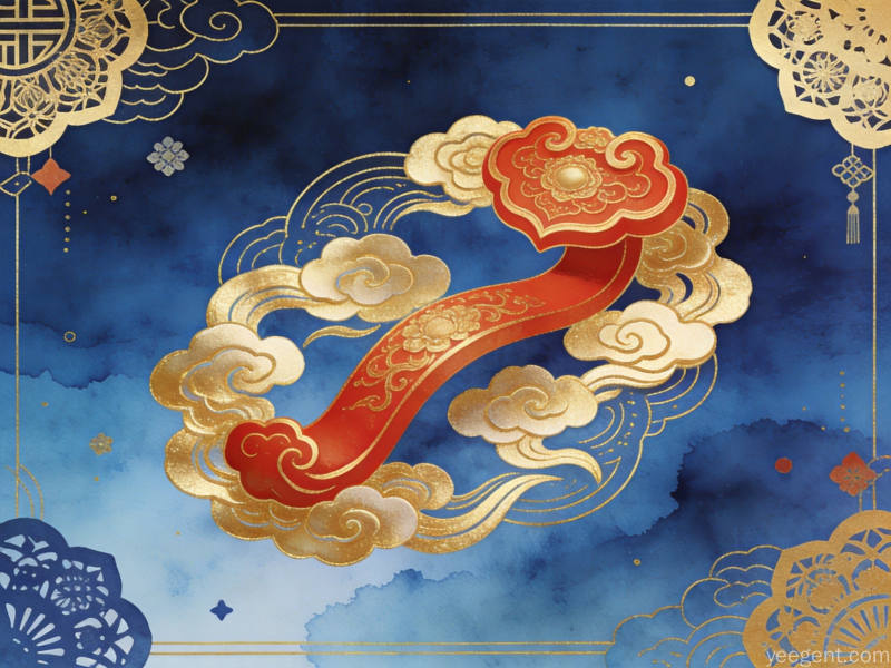 青花瓷花瓶中绽放粉色莲花与牡丹花象征富贵吉祥