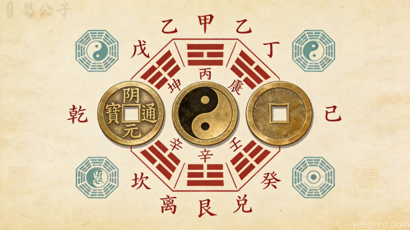 六爻铜钱古法图示二:传统学术的文化解读