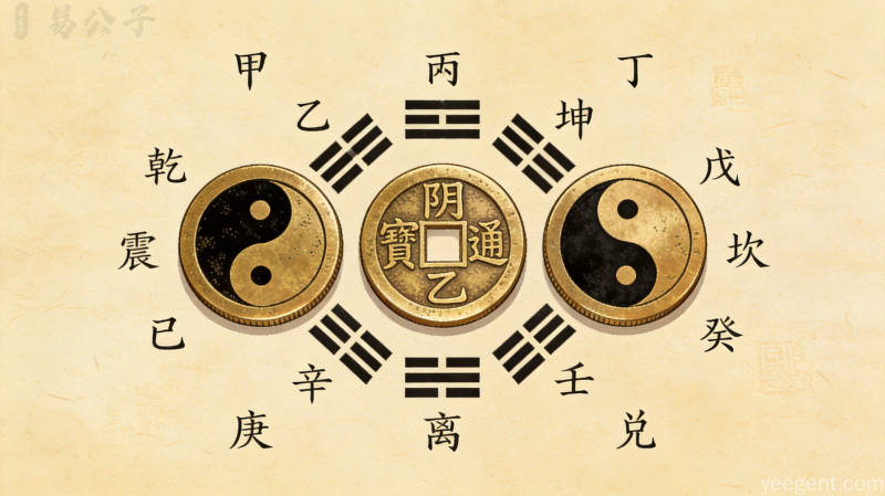 六爻铜钱古法图示三:易学智慧的视觉呈现