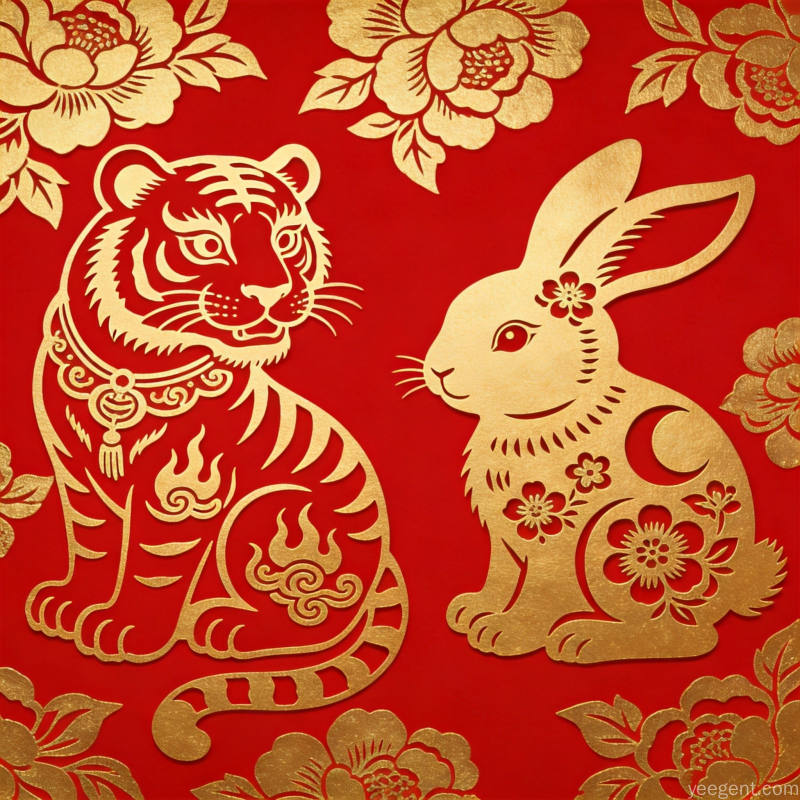 生肖动物水墨艺术插图