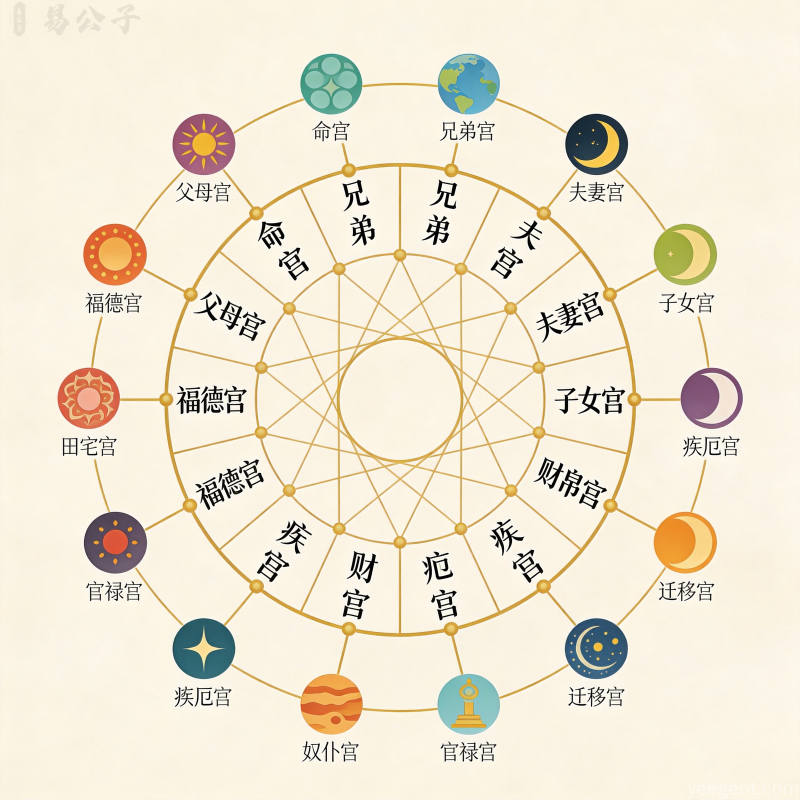 紫微斗数五分钟快速入配图,补充说明相关知识点