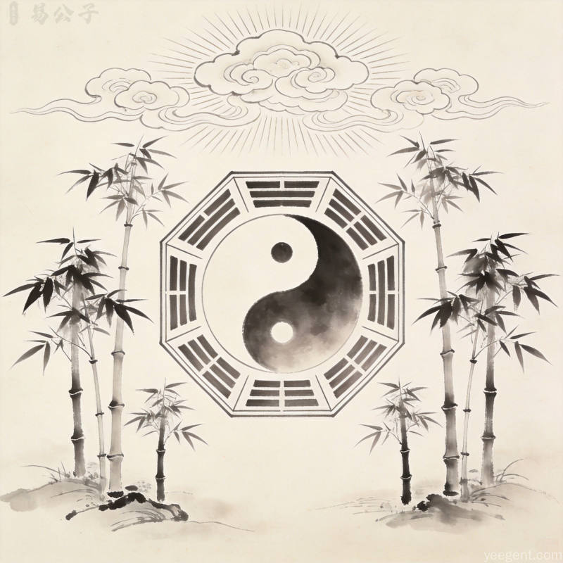 中国传统文化元素，八卦图案融合现代设计风格