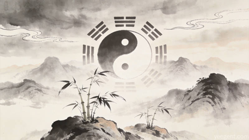 命理文化配图设计,水墨风格展现传统文化之美