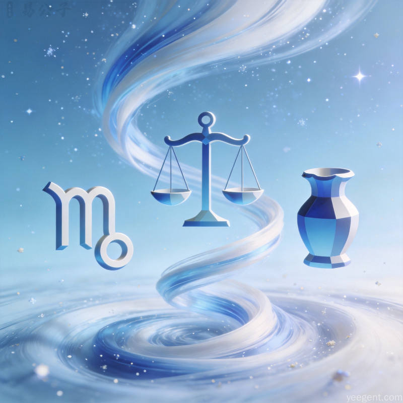 风象星座在气流与星空中展现思维碰撞的意象