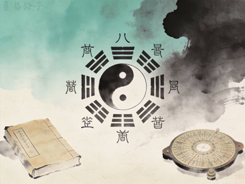 八卦图与天干地支符号的传统术数文化插图