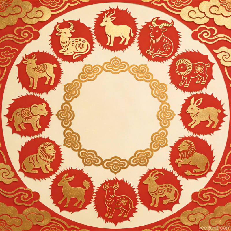 八卦方位图搭配古书卷轴的传统易学文化插图