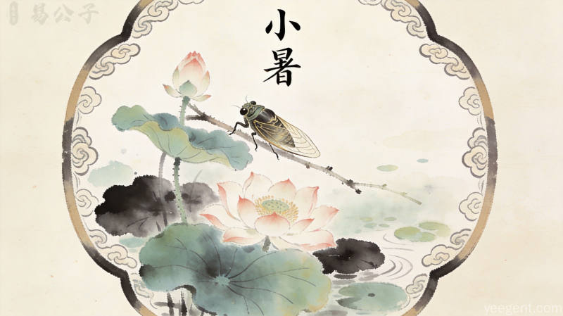 小暑节气时节荷花盛开万物繁茂的盛夏自然风光画卷
