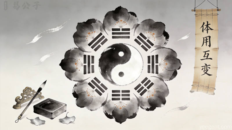 梅花易数灵活起卦艺术与万物类象体系示意图