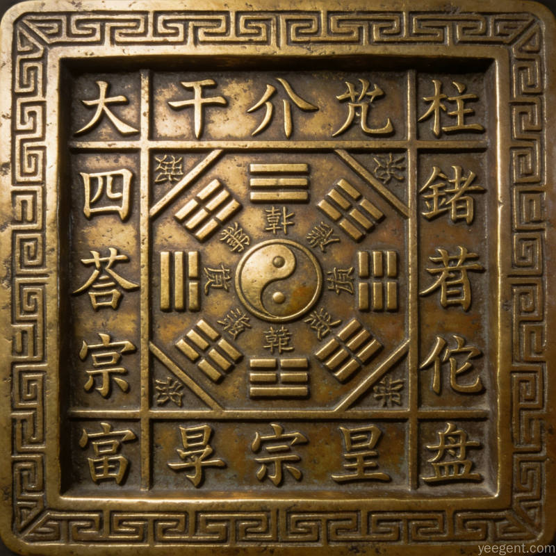 金石篆刻风格四柱八字命盘天干地支排列图