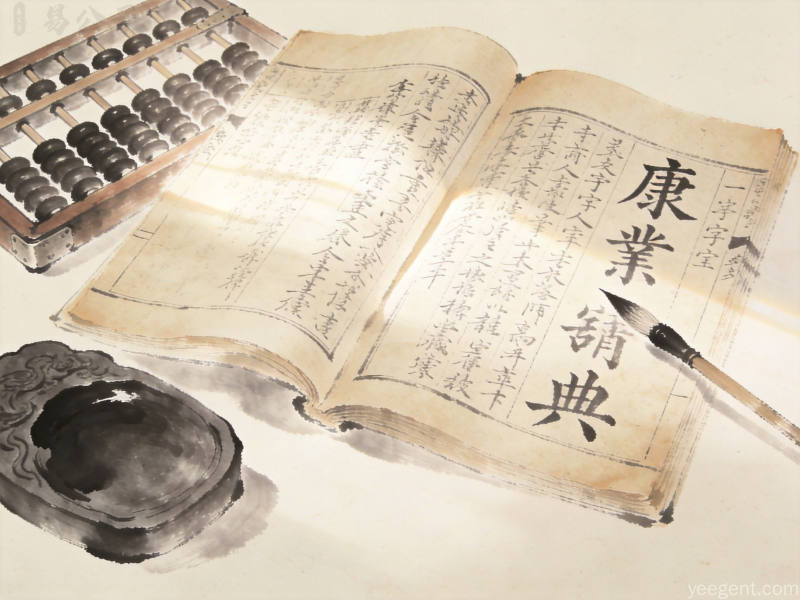 康熙字典古籍页面特写展示繁体汉字书写规范