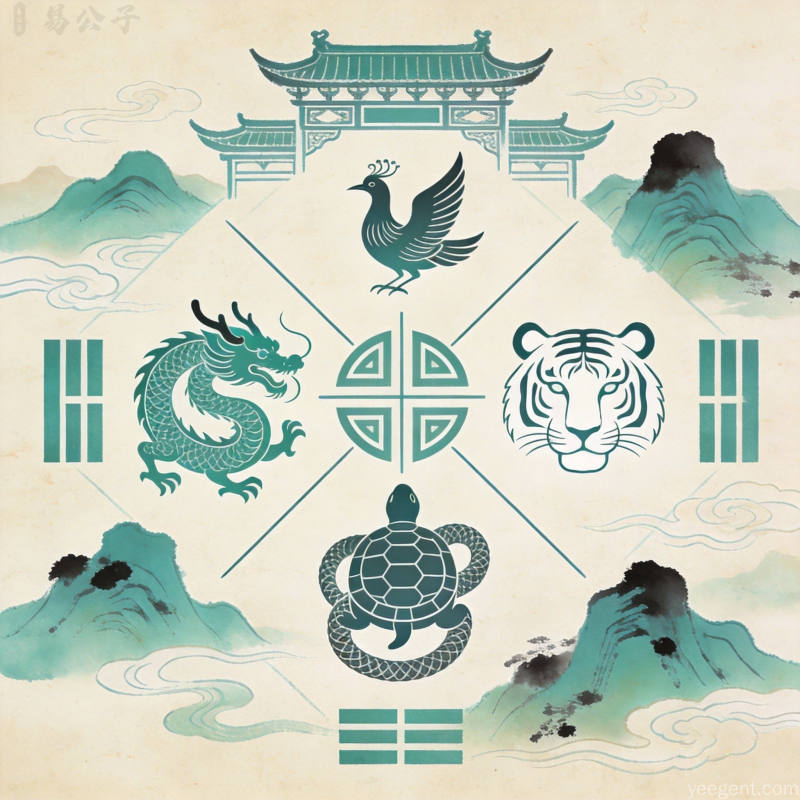 现代办公桌面四象方位对应关系的实用布局规划参考图
