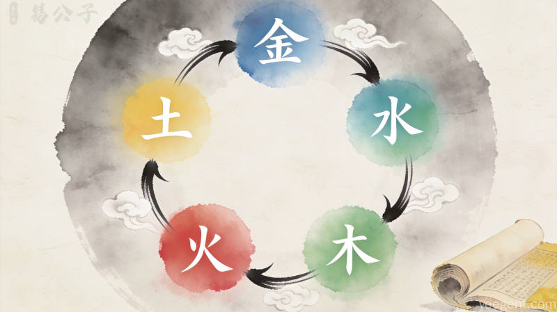 古籍书页质感的四柱八字命盘排列图,配以竹简装饰
