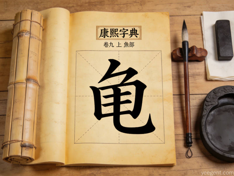 康熙字典泛黄书页与竹简文房四宝,传统文字文化厚重感