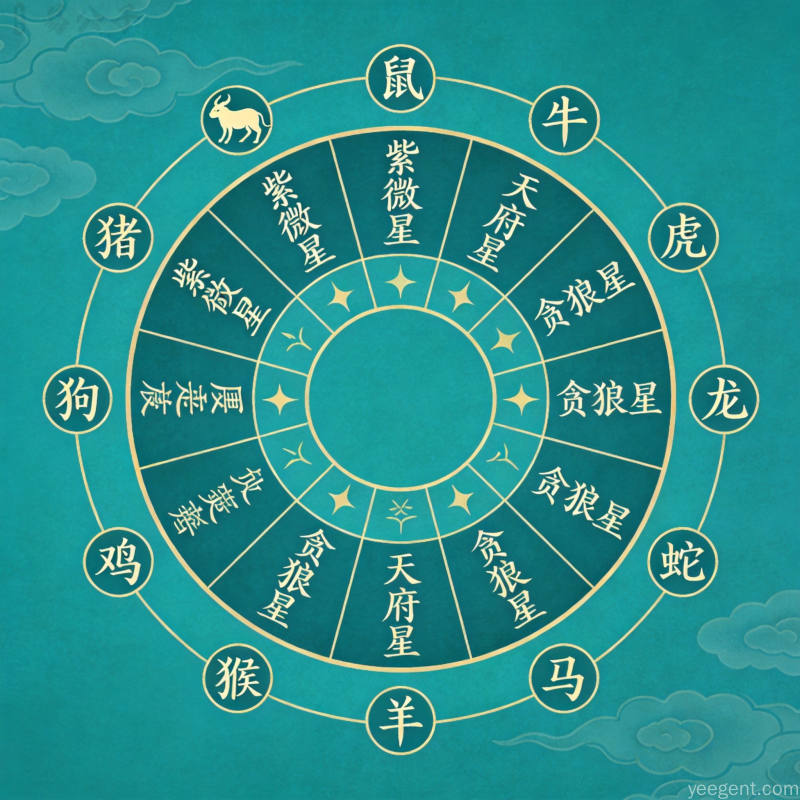 紫微斗数十二宫位传统命盘图解