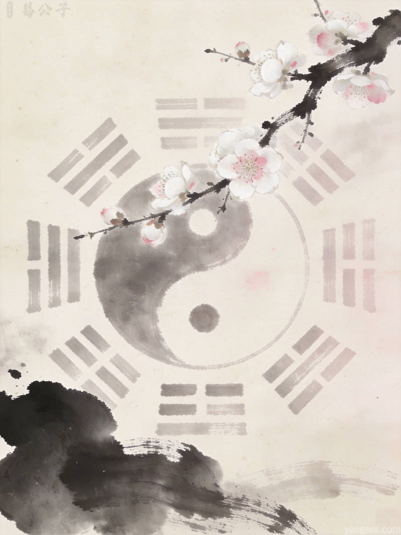 古典风格的竖幅传统术数文化配图