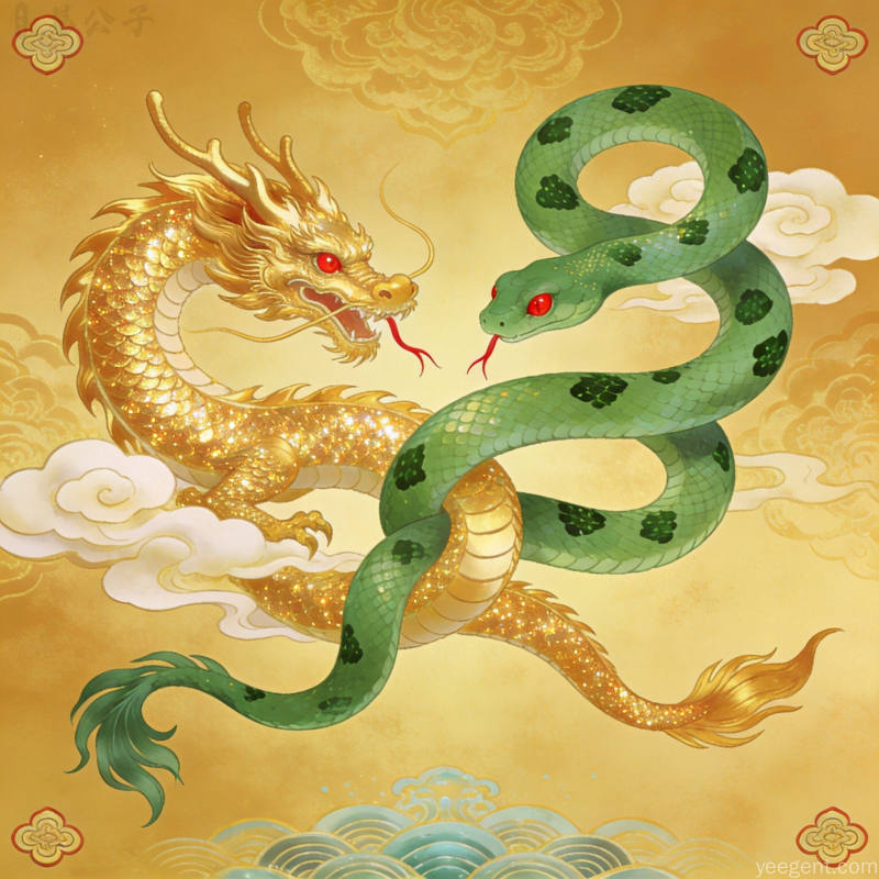 生肖龙与蛇的配对逻辑:五行相生与性格互补的传统解读