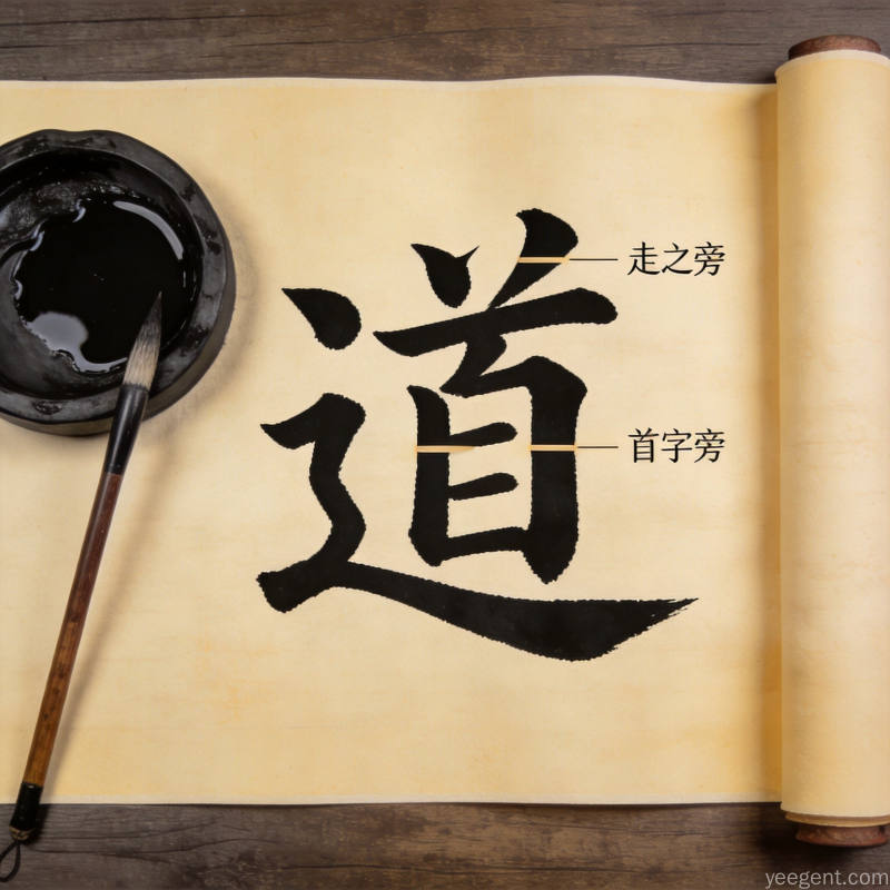 青花瓷纹风格玉如意传统工艺品