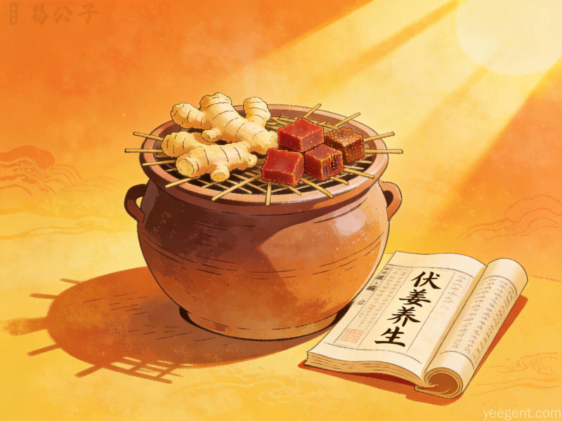 传统伏姜制作场景展现节气养生民俗智慧与生活美学