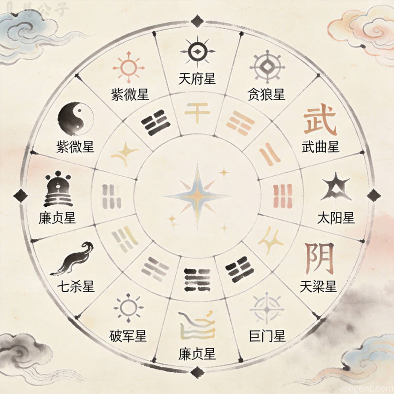 紫微斗数十四主星概览:从命宫到十二宫的性格图谱解读