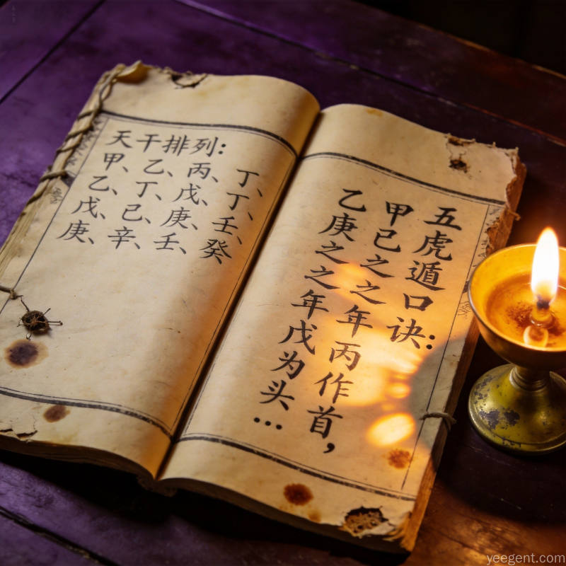 青铜印玺刻有天干地支纹样置于麻布之上