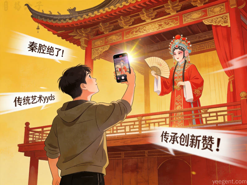 年轻人通过现代媒介欣赏传统秦腔艺术