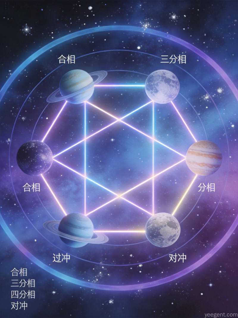 本命星盘中行星相位的解读逻辑：五大核心角度如何编织个人能量图谱