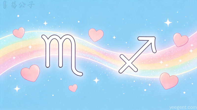 柔和彩虹光带连接星座符号爱心星点点缀甜美治愈